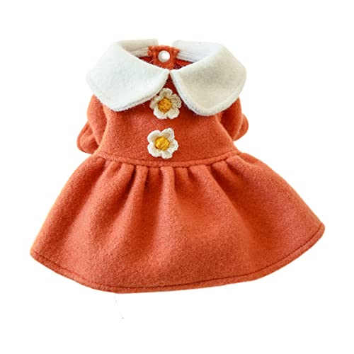 Hundekleid Hunde Kleidung Hund Kostüm Hundekleid Katze Outfits Bekleidung Welpe Hunde Kleidung Teddy Bomei Kleine Katze Herbst und Winter Wollprinzessin Kleid Winter Verdickung Festival von PetPhindU