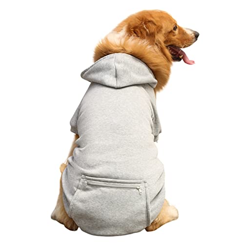 Hundemantel Hund Fleece Jacke Leichte Jacke Fleece Pullover Haustier Hunde Kleidung Herbst und Winter Fleece Golden Retriever Reißverschluss Pocket Pocket Pullover Große Mittelgroße Hunde von PetPhindU