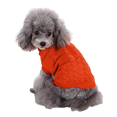 Hundepullover Strickwege Haustiermäntel Hunde Winterkleidung Hundekleidung & Accessoires Einfache Twist Retro -Kabel High -Kragen Haustierpullover Big Dog Golden Retriever Kleidung Warmes von PetPhindU