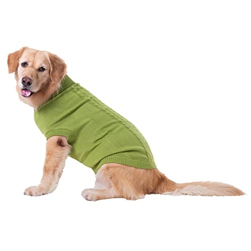 Hundepullover Strickwege Haustiermäntel Hunde Winterkleidung Hundekleidung & Accessoires Einfache Twist Retro -Kabel High -Kragen Haustierpullover Big Dog Golden Retriever Kleidung Warmes von PetPhindU