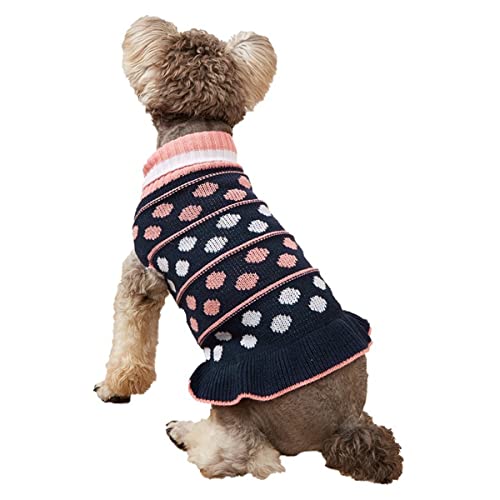 Hundepullover Strickwege Haustiermäntel Hunde Winterkleidung Hundekleidung & Accessoires Hund Kleidung Sherina Teddy Pudel Chihuahua Katze Winter Warmer Tupfen Strick -Prinzessin Pullover von PetPhindU