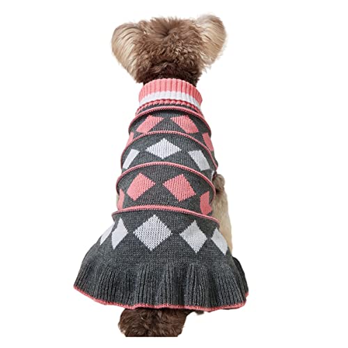 Hundepullover Strickwege Haustiermäntel Hunde Winterkleidung Hundekleidung & Accessoires Hund Kleidung Sherina Teddy Pudel Chihuahua Katze Winter Warmer Tupfen Strick -Prinzessin Pullover von PetPhindU