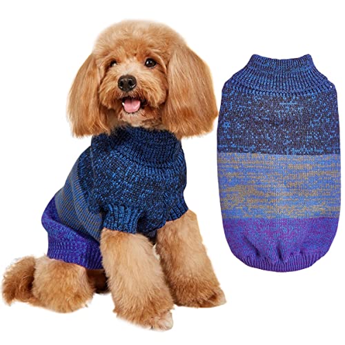 Hundepullover Strickwege Haustiermäntel Hunde Winterkleidung Hundekleidung & Accessoires Retro Ethnischer Pullover Warm Gestreifte Farbenfrohe Farbveränderte Gestrickte Hundepullover von PetPhindU