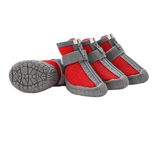 Hundeschuhe Hunde Im Freien Schuhe Anti-rutsch-wasserdichte Schuhe Anti-Pinch Reißverschluss Reflektierende Strap Teddy Bichon Spitz Corgi Pudel Schnauzer Papillon Mops von PetPhindU