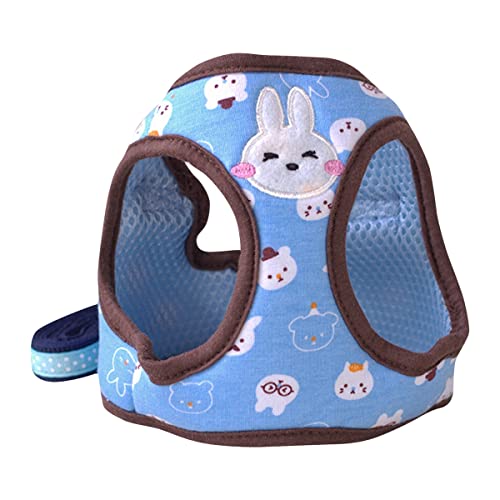 Hundeweste Gurte Verstellbare Cartoon-druckweste Gurte Verdickte Mesh Atmungsaktives Hundehalsband Leine Teddy Anti-Breakaway-welpengurt Outdoor Hunde Leine Katzenkragen Leine Leine von PetPhindU