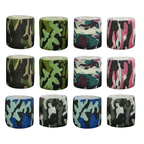 PetPhindU 12 Selbstklebende Bandage, Flexible Kohäsive Bandage, Elastische Selbstklebende Bandage für Hunde, Haustiere und Menschen, Fixierbandage für Knöchel, Handgelenk (Farbe 3,5cm x 4.5m) von PetPhindU