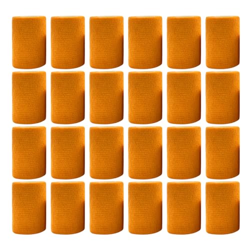 PetPhindU 24 Selbstklebende Bandage, Flexible Kohäsive Bandage, Elastische Selbstklebende Bandage für Hunde, Haustiere und Menschen, Fixierbandage für Knöchel, Handgelenk (Orange,4.5cm x 5cm) von PetPhindU