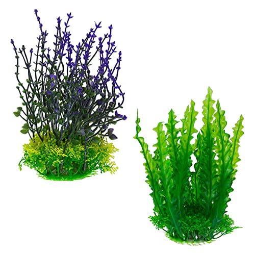 PetPhindU 2pcs Fischtankdekorationen Simulation Bambus Aquarium Plastik Wasser Gras Gras Gefälschter Seetang Fischtank Dekoration Simulation Wasser Gras Simulation Pflanze Realistische Pflanzen von PetPhindU