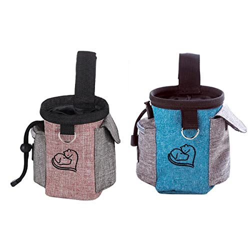 PetPhindU 2pcs Hund Behandelt Beutel Hunde Trainingstasche Hund Behandeln Beutel Eingebaute Poop-Beutel-Dispenser Hund Behandelt Bag für Wandeln von PetPhindU