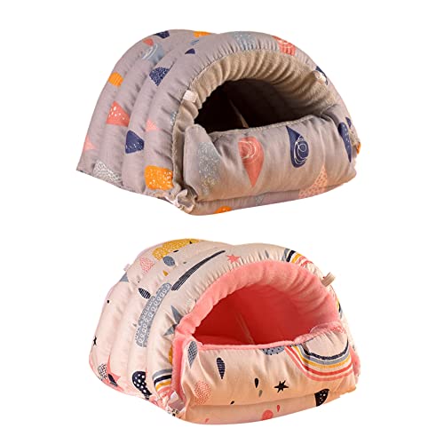 PetPhindU 2pcs Ratte Hamster Warmes Bett Haus Kissen Hamster Bett Hamsterzubehör Hamster Versteck Abnehmbar und Waschbarer Hamster Nest Warmes Baumwollnest Honigbeutel Gleitnest Kaninchen Nest von PetPhindU