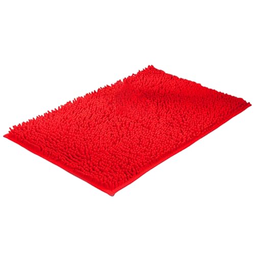 PetPhindU Hunde Reinigungsmatte Extrem Saugfähige Bodenmatte Einfarbiger Teppich rutschfeste Fußmatte für Schlammige, Nasse Pfoten und Schuhe (40cm x 60cm,Rot) von PetPhindU