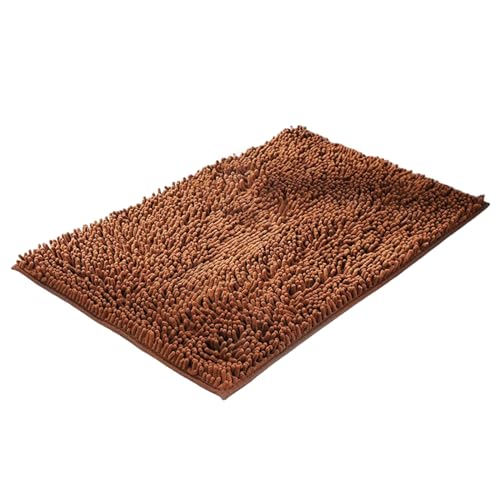 PetPhindU Hunde Reinigungsmatte Extrem Saugfähige Bodenmatte Einfarbiger Teppich rutschfeste Fußmatte für Schlammige, Nasse Pfoten und Schuhe (60cm x 90cm,Kaffee) von PetPhindU