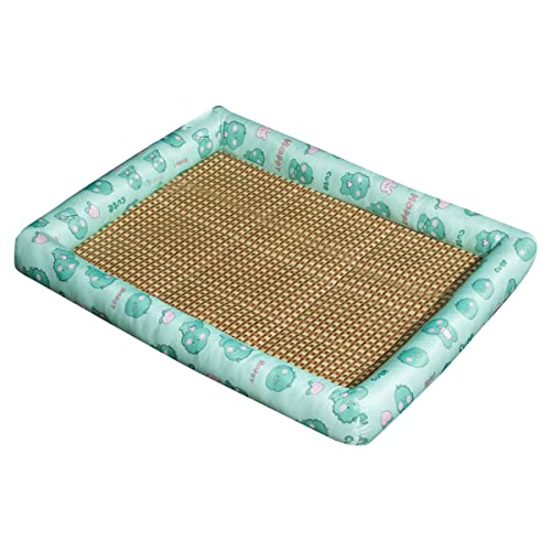 PetPhindU Hundekühlungsmatte Haustiermatte Kühlung Decke Haustier Ice Pad Matte Kühlung Haustierbett Außenbett Haustier Sommer Cool Pad Rattan Matte Gewebt Atmungsaktiv Abnehmbar Waschbar von PetPhindU