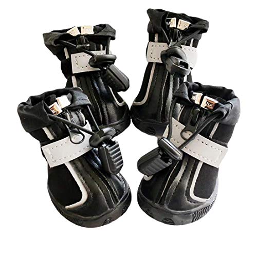 PetPhindU Hundelaufschuhe Weiche Sohle Paw Schutz, Atmungsaktiv Boots Reflective Booties Durable Reflektierende Boots Paw Schutz für Kleine, Mittlere Große Hunde von PetPhindU