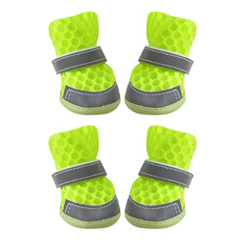 PetPhindU Hundestiefel wasserdichte Schuhe mit Reflektierenden Riemen Atmungsaktiv Hund Wanderschuhe wasserdichte Hundestiefel für Outdoor/Laufen/Heiß Pflasterung Atmungsaktive Mesh Doggy Schuhe von PetPhindU