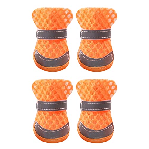 PetPhindU Hundestiefel wasserdichte Schuhe mit Reflektierenden Riemen Atmungsaktiv Hund Wanderschuhe wasserdichte Hundestiefel für Outdoor/Laufen/Heiß Pflasterung Atmungsaktive Mesh Doggy Schuhe von PetPhindU