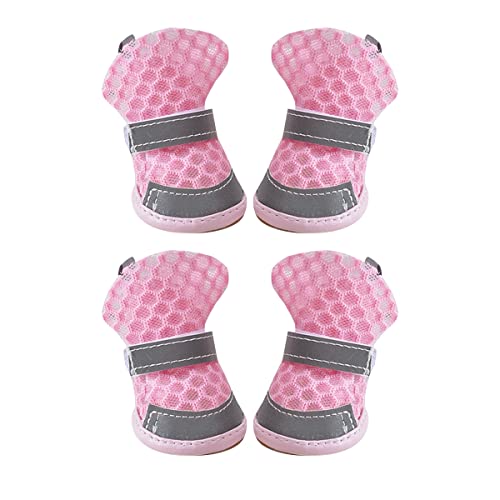 PetPhindU Hundestiefel wasserdichte Schuhe mit Reflektierenden Riemen Atmungsaktiv Hund Wanderschuhe wasserdichte Hundestiefel für Outdoor/Laufen/Heiß Pflasterung Atmungsaktive Mesh Doggy Schuhe von PetPhindU