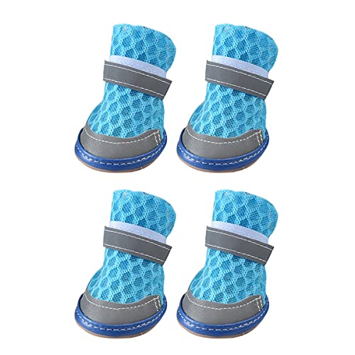 PetPhindU Hundestiefel wasserdichte Schuhe mit Reflektierenden Riemen Atmungsaktiv Hund Wanderschuhe wasserdichte Hundestiefel für Outdoor/Laufen/Heiß Pflasterung Atmungsaktive Mesh Doggy Schuhe von PetPhindU