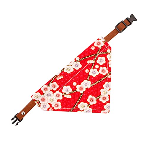 PetPhindU Japanese Style Cat Bandana Cat Lätzchen Puppy Lätzchen Triangle Lätzchen für Kleine Hunde-kätzchen-Katze-Kragen-hundehalstuch Katze Schal Einstellbare Hunde-Bandana von PetPhindU