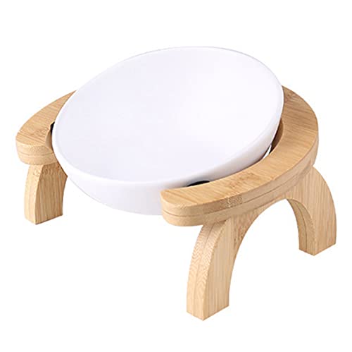 PetPhindU Katzenfutter Bowl Tilted Cat Bowl Weit Hundenapf Katze Dish Katzenfutter Fressnapf Hundefutter Schüssel mit Bambus Stehen Cat Wasser-schüssel für Big Gesicht Cats & Kleine Hunde von PetPhindU