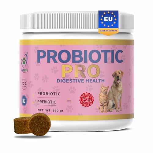 PetPro PHARMA - Probiotic Pro – Verdauungsgesundheit & Immunstärkung für Hunde & Katzen – Mit Probiotika, Präbiotika & Verdauungsenzymen – Ergänzungsfutter,120 Kautabletten, 360 g. von PetPro PHARMA