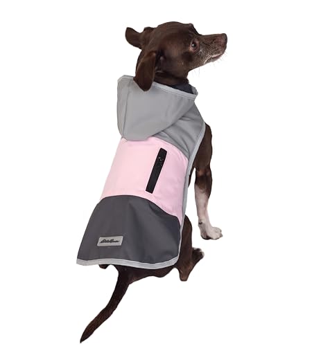 Eddie Bauer E24232XS Ravenna Windjacke für Hunde, Colorblocked, Größe XS, Grau und Rosa von Petrageous