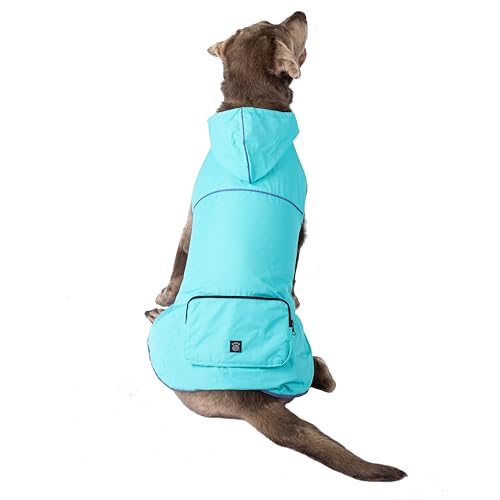 PetRageous 24203XL Banff Hunde-Regenjacke, verstaubar, Größe XL, Blau von Petrageous