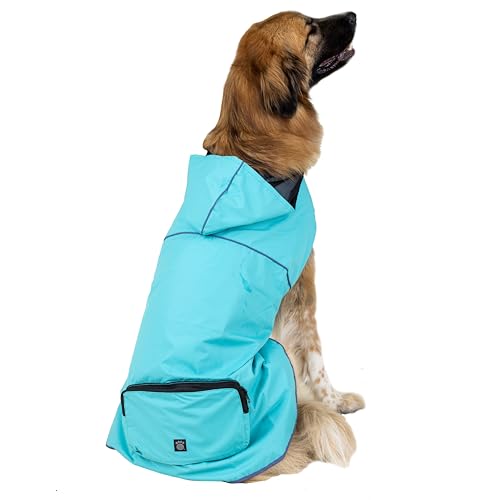 PetRageous 24203XXL Banff Hunde-Regenjacke, verstaubar, Größe XXL, Blau von Petrageous