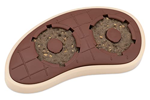 PetSafe Busy Buddy Steak Kauspielzeug mit Leckerli-Ringen für Hunde, fördert die Zahnhygiene, BPA-freier Naturkautschuk, Größe M/L von PetSafe