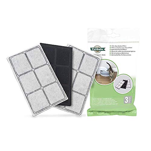 PetSafe Ersatz-Aktivkohlefilter für PetSafe Simply Clean Katzentoilette, Aktivkohlefilter für Geruchskontrolle, Zum Gebrauch mit der selbstreinigenden Katzentoilette Simply Clean, 3-er Pack von PetSafe