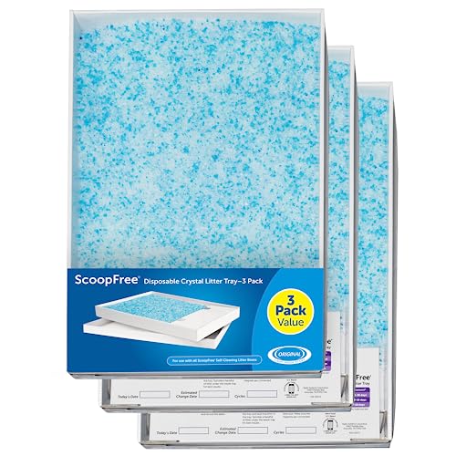 PetSafe ScoopFree Ersatzschale mit Silikat Katzenstreu, Für selbstreinigende Katzentoilette ScoopFree geeignet, 3er-Pack, Bis zu 30 Tage Frische pro Schale, Blau von PetSafe