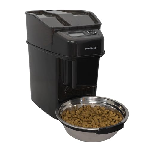 PetSafe Healthy Pet Simply Feed Programmierbarer Digitaler Futterautomat, 5,6 Liter Füllmenge, 4 D-Batterien nötig, Schwarz von PetSafe