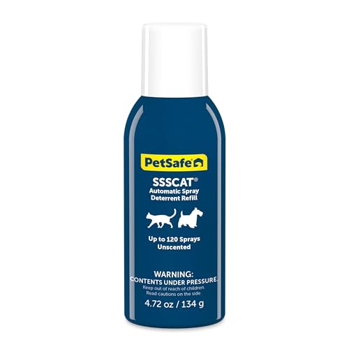 PetSafe SSSCAT Nachfüllpatrone für das SSSCAT automatische Fernhaltespray für Haustiere, schützt Oberflächen und Möbel vor Katzen und Hunden, sicher, geruchlos und fleckenfrei, bis zu 120 Sprühstöße von PetSafe