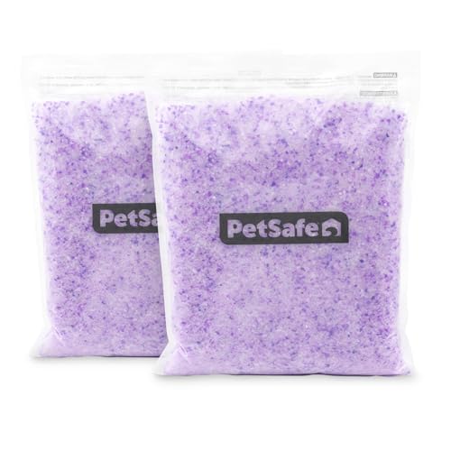 PetSafe ScoopFree Premium Silikat-Katzenstreu mit Lavendelduft, Doppelpack, hervorragende Geruchskontrolle, geringe Verschmutzung, hält bis zu 1 Monat, 4 kg insgesamt (Doppelpack mit 2 kg je Packung) von PetSafe