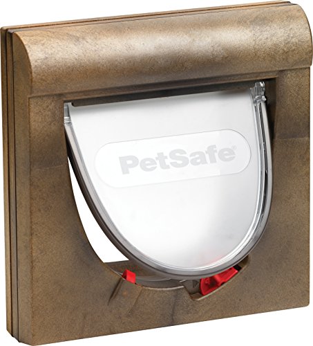 PetSafe Staywell Magnet Katzenklappe braun, 4 Wege, Teleskoprahmen, Tunnel, Halsband+Magnetanhänger, 22,30 x 22,30 cm von PetSafe