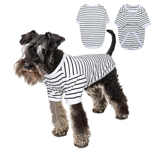 PetSmiler Hundepullover - Dünner Hundepullover Mittelgroße Hunde, Schöne Hunde Pullis Gestreifter Hundeshirts für Kleine Hund, Dehnbarer Pullover Hund Hundepulli Französische Bulldogge (Schwarz XXXL) von PetSmiler