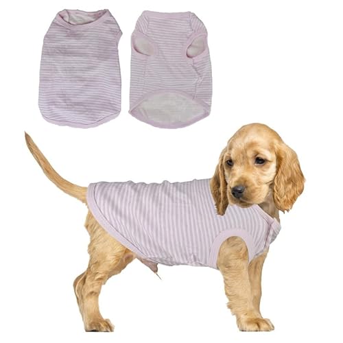 PetSmiler Hundepullover Katzenpullover, Gestreifte Hunde Shirt Dehnbares Hundeshirts für Kleine Hunde Pullover Bequeme Hund Ringelshirt für Kleine Hunde Katzen Chihuahua Kleidung, Rosa L von PetSmiler