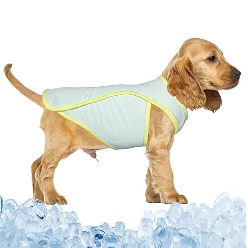 PetSmiler Kühlweste für Hunde - Kühlshirt Hund Schnell Trocknen Hunde Shirt für Sommer, Dehnbare Kuehl Shirt Hund Atmungsaktives Mesh Kuehl Tshirt für Kleine Mittelgroße Hunde (Grün L) von PetSmiler