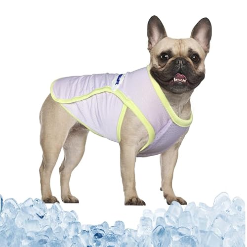 PetSmiler Kühlweste für Hunde - Kühlshirt Hund Schnell Trocknen Hunde Shirt für Sommer, Dehnbare Kuehl Shirt Hund Atmungsaktives Mesh Kuehl Tshirt für Kleine Mittelgroße Hunde (Lila L) von PetSmiler