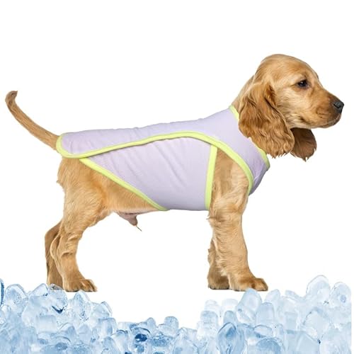 PetSmiler Kühlweste für Hunde - Kühlshirt Hund Schnell Trocknen Hunde Shirt für Sommer, Dehnbare Kuehl Shirt Hund Atmungsaktives Mesh Kuehl Tshirt für Kleine Mittelgroße Hunde (Lila M) von PetSmiler