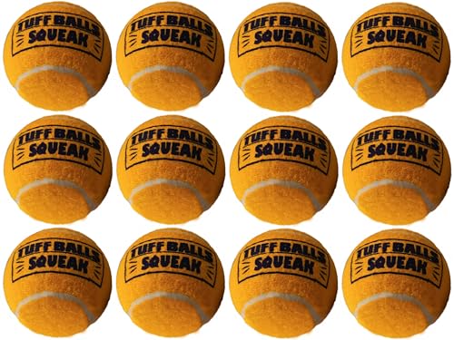 PetSport 12 Stück Junior Tuff Ball Quietsch-Hundespielzeug, 4,6 cm, langlebige Tennisbälle für kleine Rassen von PetSport