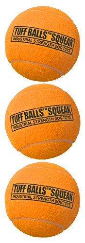 PetSport Hundespielzeug Tuff Bälle Squeak 6 cm 3er-Pack Orange von PetSport