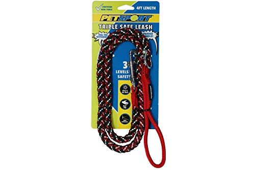 PetSport Triple Safe 4ft Leash Rot von PetSport