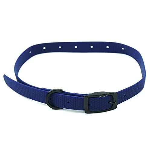 Wasserdichtes Hundehalsband, geruchs- und kausicher, verstellbare Haustierhalsbänder, PVC-beschichtetes strapazierfähiges Nylongewebe für kleine, mittelgroße und große Hunderassen (Marineblau) von PetSpy