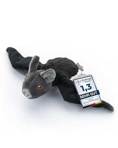 PetTec - Plush Toy Fledermaus Katzenspielzeug interaktiv zur Selbstbeschäftigung - Plüschtier Katze beweglich & mit USB-C aufladbar inkl. Katzenminze - Weckt Jagdinstinkt mit Piepton & Flügelschlag von PetTec