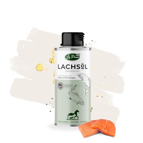 LaPura Lachsöl für Hund, Katze und Pferd, aus nachhaltiger Fischzucht in Norwegen, kaltgepresst, wichtige Omega 3 und 6 Fettsäuren, 100% Lachs Öl 250 ml (250 ml) von LAPURA