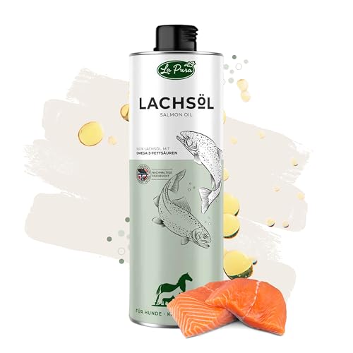 LaPura Lachsöl für Hund, Katze und Pferd, aus nachhaltiger Fischzucht in Norwegen, kaltgepresst, wichtige Omega 3 und 6 Fettsäuren, 100% Lachs Öl 250 ml (250 ml) von LAPURA