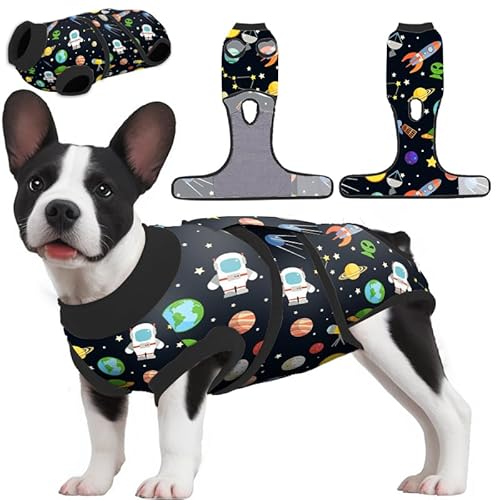 PetWarm Hunde-Neutral-Genesung, Hundekleid, innere Kleidung, chirurgische Genesung, eng anliegender Anzug für Bauchwunden, Hautkrankheiten, Hunde-Genesungsanzug, weicher Hundebody, Satellitenmuster, von PetWarm