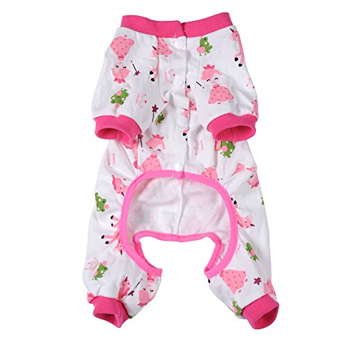 Haustier-Pyjama für Hunde, Schlafanzug, niedlicher Overall für kleine, mittelgroße und große Hunde und Katzen (XL, Pink) von Petall