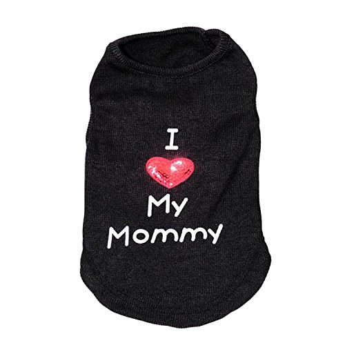 Hunde-Shirt, Aufschrift "I Love My Mom/Mommy Daddy Doggy Slogan", süßes Herz für kleine Hunde von Petall